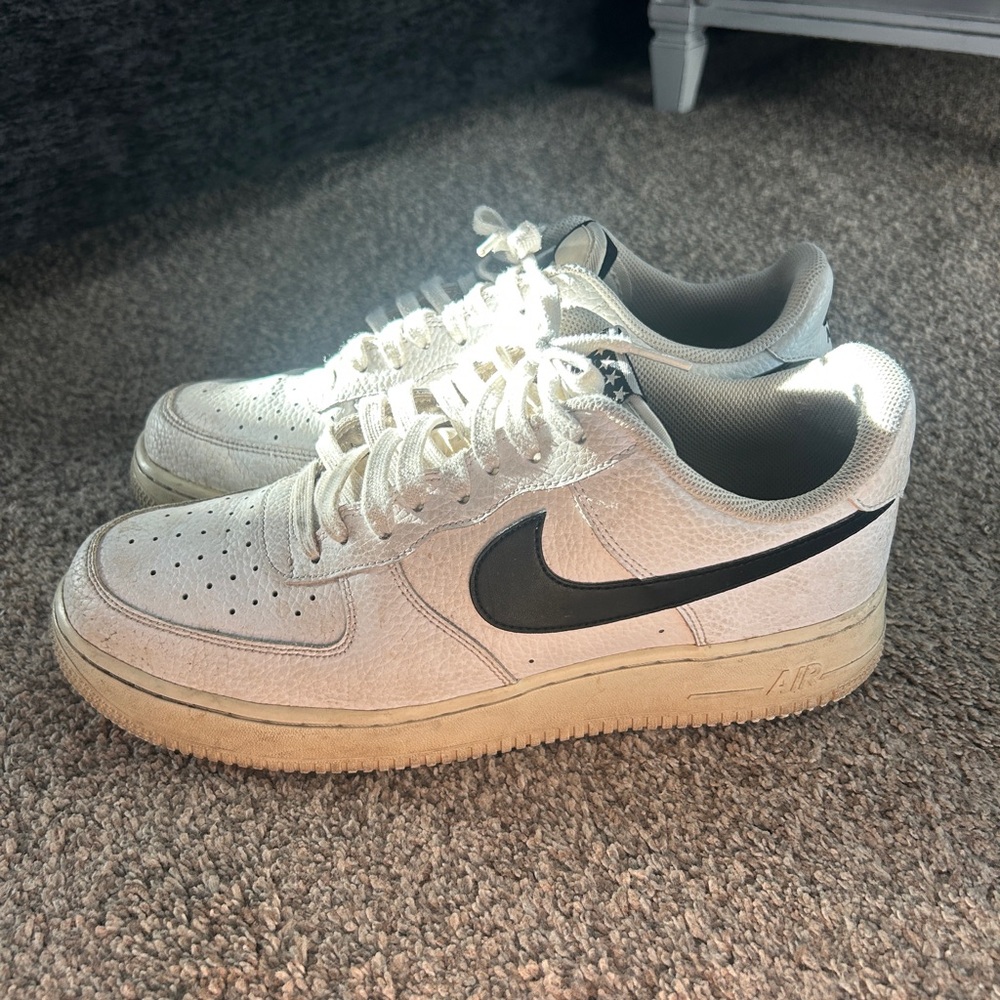 Nike Cream and Black Air Force 1 Sneakers